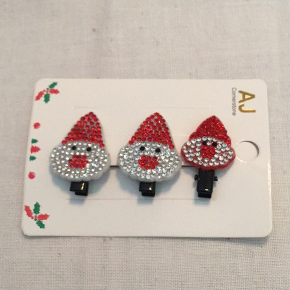 🎅NWT Amazing Rhinestone Hair clips 3 Total Fun Holiday Must Have 🎅 - Picture 1 of 8